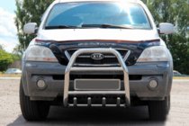 Kia Sorento I BL 2002-2009 гг. Кенгурятник QT007 (нержавейка) фото 1