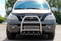 Kia Sorento I BL 2002-2009 гг. Кенгурятник QT007 (нержавейка) фото 1