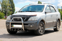 Kia Sorento I BL 2002-2009 гг. Кенгурятник QT007 (нержавейка) фото 2