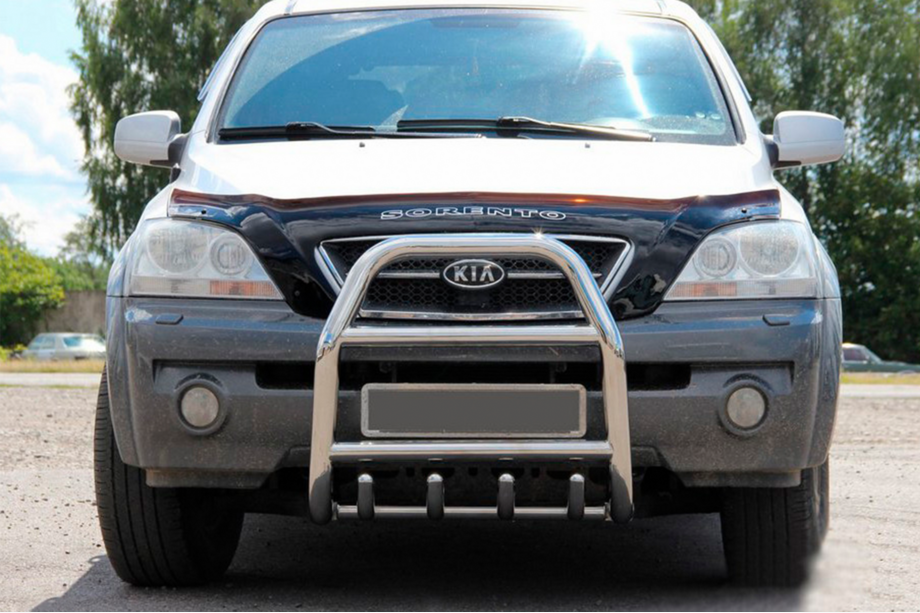 Kia Sorento I BL 2002-2009 гг. Кенгурятник QT007 (нержавейка) Image