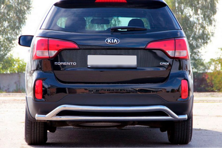 Kia Sorento II XM 2009-2014 гг. Задняя дуга AK007-2 (нерж. сталь) Фото 1