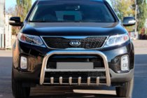 Kia Sorento II XM 2009-2014 гг. Защита переднего бампера WT021 (нерж. сталь) фото 1