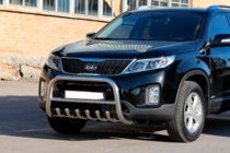 Kia Sorento II XM 2009-2014 гг. Защита переднего бампера WT021 (нерж. сталь) фото 2