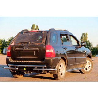 Задняя дуга AK007 (нержавейка) Kia Sportage 2004-2010 гг. фото 3