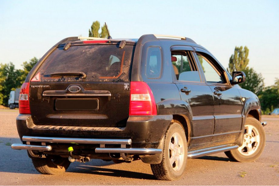 Kia Sportage 2004-2010 гг. Задняя дуга AK007 (нержавейка) Фото 3