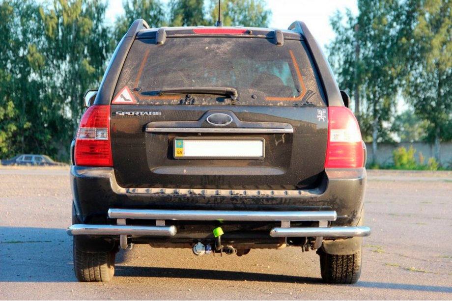 Kia Sportage 2004-2010 гг. Задняя дуга AK007 (нержавейка) Фото 2