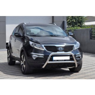 Защита переднего бампера WT006 (нержавейка) Kia Sportage 2010-2015 гг. фото 2