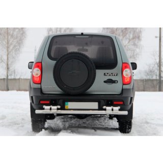 Задняя дуга AK015 (нержавейка) Chevrolet Niva 1998-2020 гг. фото 2