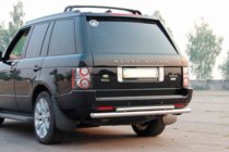 Range Rover III L322 2002-2012 гг. Задняя дуга AK002-Двойная (нерж. сталь) фото 3