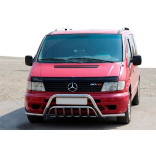Кенгурятник с усами WT002 Plus (нерж.) Mercedes Vito W638 1996-2003 гг. фото 3