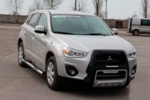 Mitsubishi ASX 2010-2023 гг. Боковые трубы BB002 (2 шт., нержавейка) фото 2