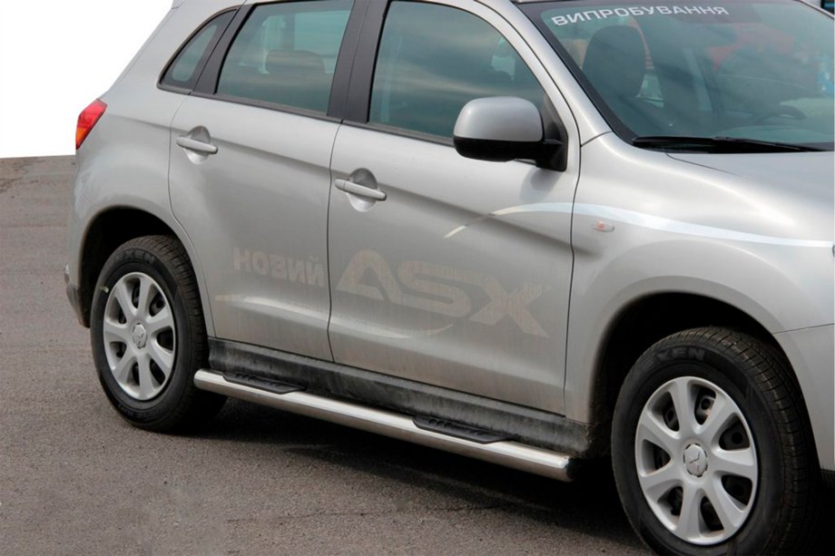 Mitsubishi ASX 2010-2023 гг. Боковые трубы BB002 (2 шт., нержавейка) Image
