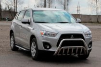 Mitsubishi ASX 2010-2023 гг. Передний Защитный Дуга WT002 (Нержавейка) фото 1