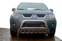 Mitsubishi Outlander 2006-2012 гг. Передний Защитный Дуга WT002 (Нержавейка) фото 1