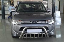 Mitsubishi Outlander 2012-2021 гг. Передний Защитный Дуга WT002 (Нержавейка) фото 2