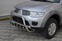 Mitsubishi Pajero Sport 2008-2015 гг. Передняя защита WT003 (нержавейка) фото 3