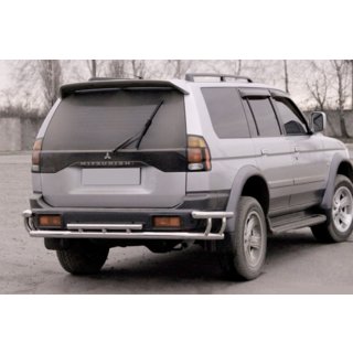 Задняя защита AK005-2 (нерж. сталь) Mitsubishi Pajero Sport 1996-2007 гг. фото 1