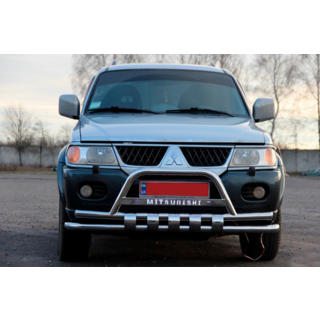 Передняя защита ST015↗WT (нержавейка) фото 2