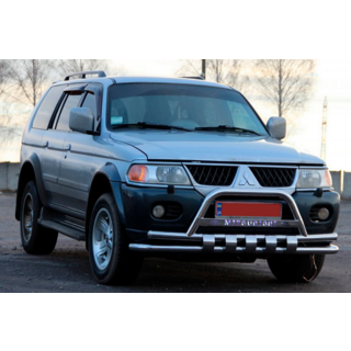 Передняя защита ST015↗WT (нержавейка) фото 3