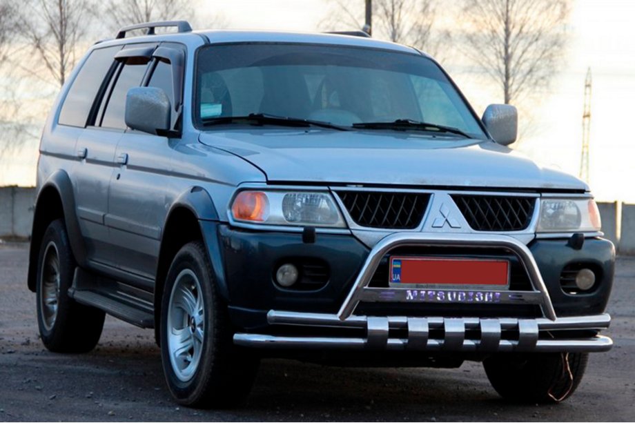 Mitsubishi Pajero Sport 1996-2007 гг. Передняя защита ST015↗WT (нержавейка) Фото 3