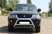 Mitsubishi Pajero Sport 1996-2007 гг. Кенгурятник WT003 (нержавейка) фото 4