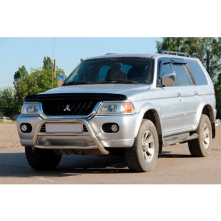 Передняя защита WT022 Нержавейка Mitsubishi Pajero Sport 1996-2007 гг. фото 1