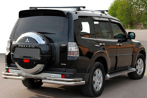 Mitsubishi Pajero Wagon IV 2006-2021 гг. Задняя дуга AK003 Двойная (нерж. сталь) фото 1