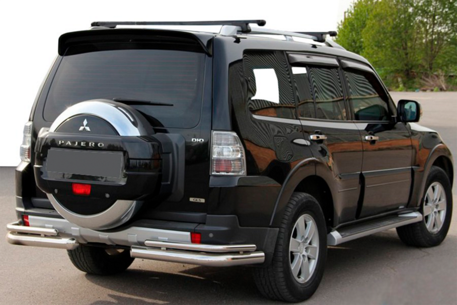 Mitsubishi Pajero Wagon IV 2006-2021 гг. Задняя дуга AK003 Двойная (нерж. сталь) Image