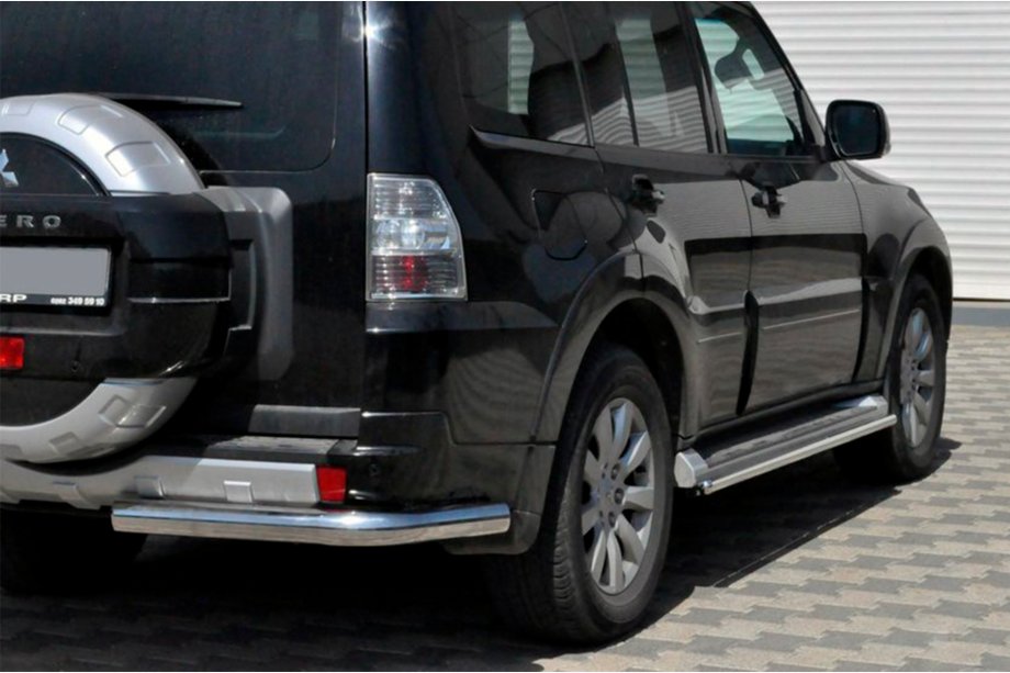 Mitsubishi Pajero Wagon IV 2006-2021 гг. Задняя дуга AK003 (нерж. сталь) Image