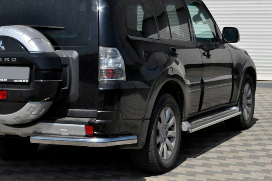 Mitsubishi Pajero Wagon IV 2006-2021 гг. Задняя дуга AK003 (нерж. сталь) Image