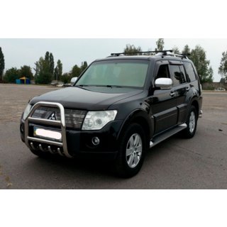 Кенгурятник QT007 (нержавейка) Mitsubishi Pajero Wagon IV 2006-2021 гг. фото 2