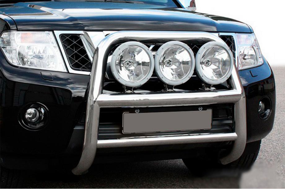 Nissan Navara 2006-2015 гг. Защита переднего бампера WT018 (нержавейка) Image