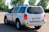 Nissan Pathfinder R51 2005-2014 гг. Задняя дуга AK002 (нержавейка) фото 1