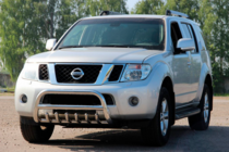 Nissan Navara 2006-2015 гг. Передняя защита WT008 (нержавейка) фото 4