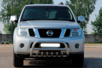 Nissan Navara 2006-2015 гг. Передняя защита WT008 (нержавейка) фото 3
