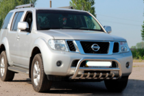 Nissan Navara 2006-2015 гг. Передняя защита WT008 (нержавейка) фото 2