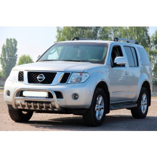 Передняя защита WT008 (нержавейка) Nissan Pathfinder R51 2005-2014 гг. фото 1