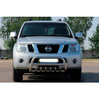 Передняя защита WT008 (нержавейка) Nissan Pathfinder R51 2005-2014 гг. фото 3