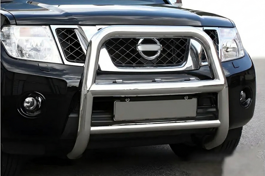 Nissan Pathfinder R51 2005-2014 гг. Защита переднего бампера WT018 (нержавейка) Image
