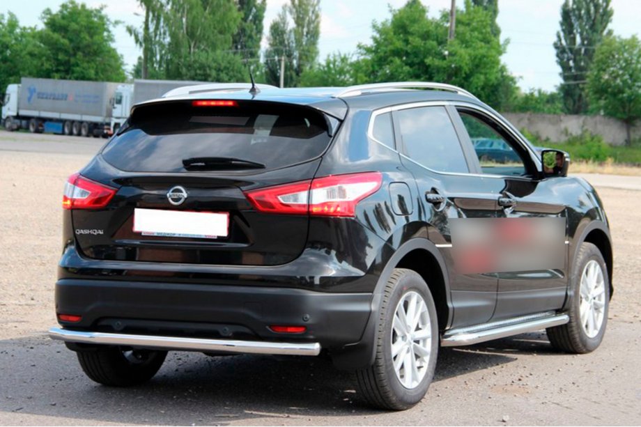 Nissan Qashqai 2014-2021 гг. Задняя дуга AK002 (нержавейка) Фото 3