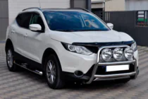 Nissan Qashqai 2014-2021 гг. Защита переднего бампера WT018 (нержавейка) фото 1