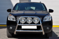 Nissan Qashqai 2007-2010 гг. Кенгурятник WT018 (нержавейка) фото 1
