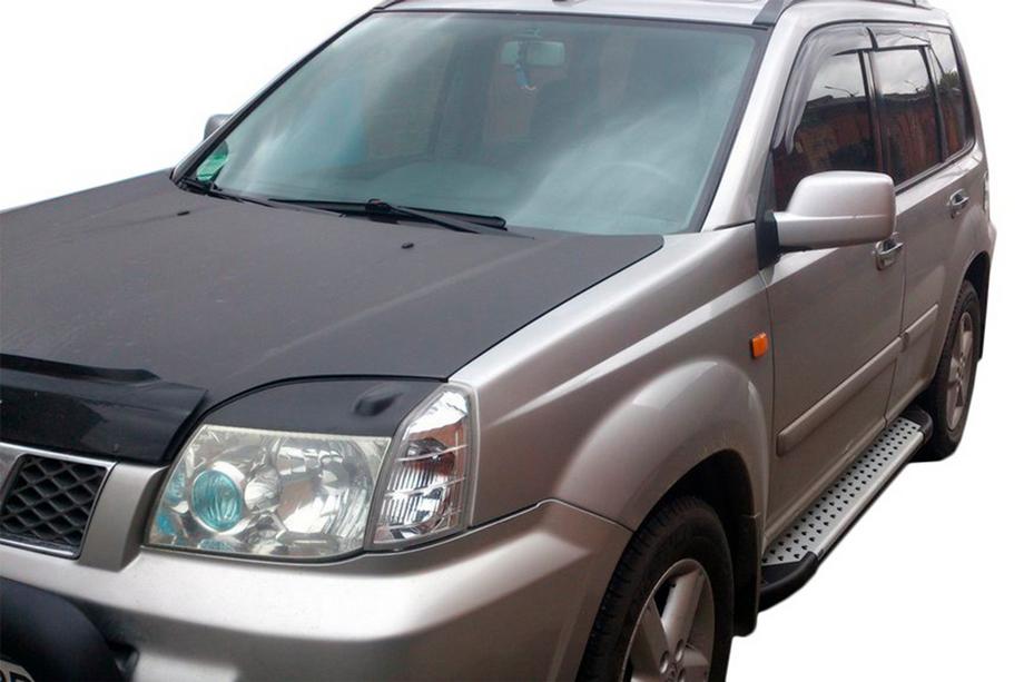 Nissan X-trail T30 2002-2007 гг. Боковые Подножки Allmond Grey (2 шт., Алюминий) Фото 1