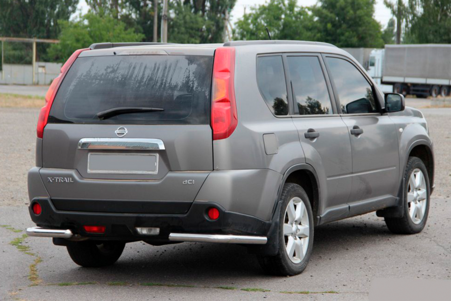 Nissan X-trail T31 2007-2014 гг. Задние угловые дуги AK003 (2 шт., нержавейка) Image
