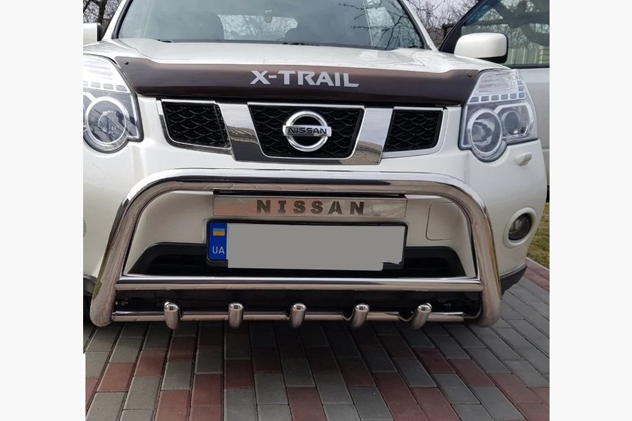 Nissan X-trail T31 2007-2014 гг. Передняя защита WT003 (нержавейка) Фото 10