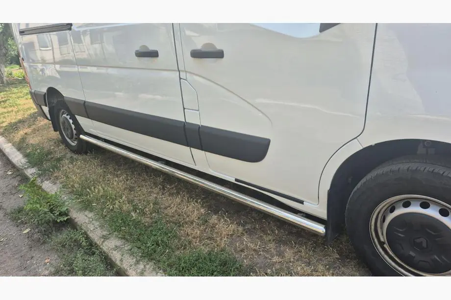 Renault Master 2011-2023 гг. Боковые трубы BB002 (2 шт., нержавейка) Фото 9