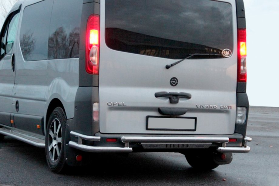 Opel Vivaro 2001–2015 гг. Задняя Защита AK-Special (Нержавейка) Фото 1