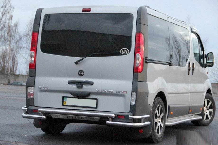 Opel Vivaro 2001–2015 гг. Задняя Защита AK-Special (Нержавейка) Фото 4