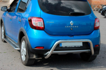 Renault Sandero 2013-2022 гг. Задняя дуга AK007 (нерж сталь) фото 2