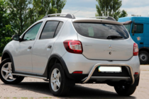 Renault Sandero 2013-2022 гг. Задняя дуга AK007 (нерж сталь) фото 4